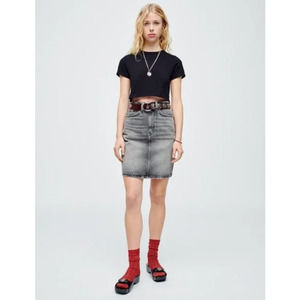 NEW! RE/DONE Size 26 Midnight Ash Denim Pencil Skirt $265 msrp Gray Jean I8-8